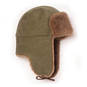 "Aviatore" B-3 Waxed Canvas Shearling Hat