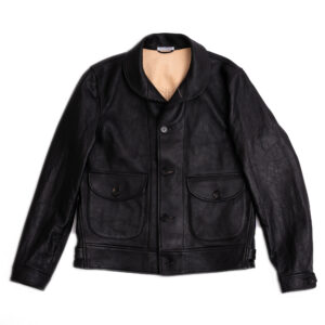 “Cossack” Black Tea-core Leather Jacket