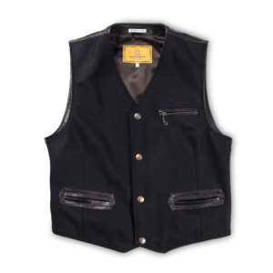 “Mandriano” Navy Blue Wool Vest