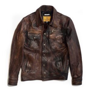 "Terracotta" Bruciato Leather Jacket