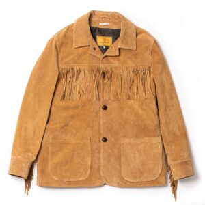 “Enzo” Fringe Sabbia Suede Car Coat