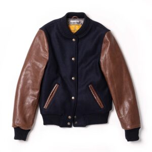 "Varsity" Women's Navy Blue Wool Jacket