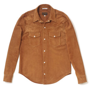 "Gonzo" Cognac Western Suede Shirt