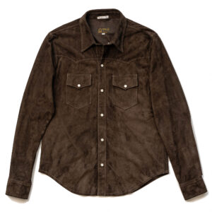 "Gonzo" Testa di Moro Western Suede Shirt