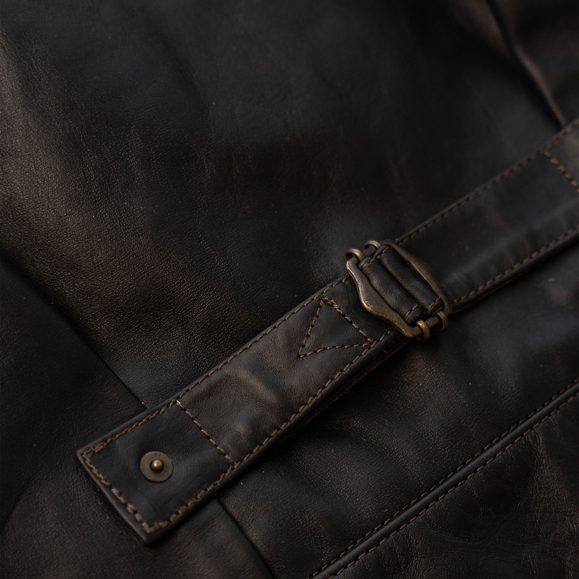 "Type I" Black Tea-Core Horsehide Maryam® Leather Jacket (Ltd. Ed. 25 pcs)