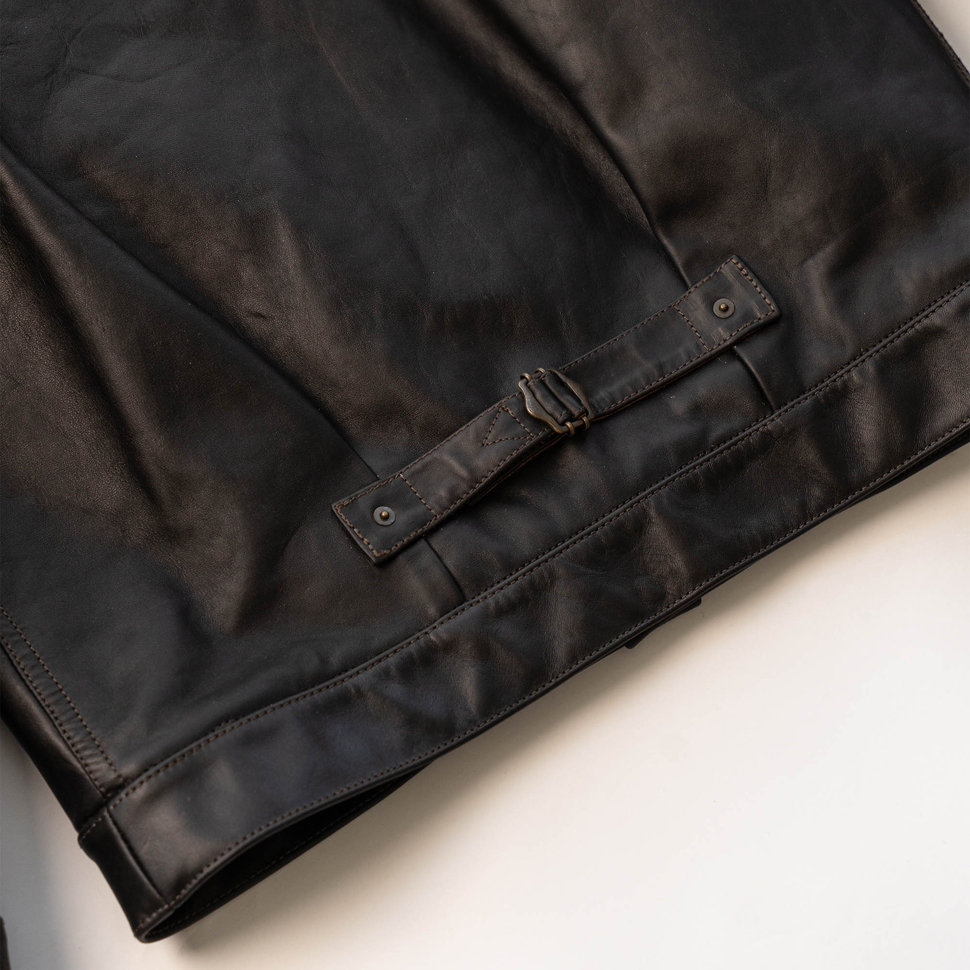 "Type I" Black Tea-Core Horsehide Maryam® Leather Jacket (Ltd. Ed. 25 pcs)