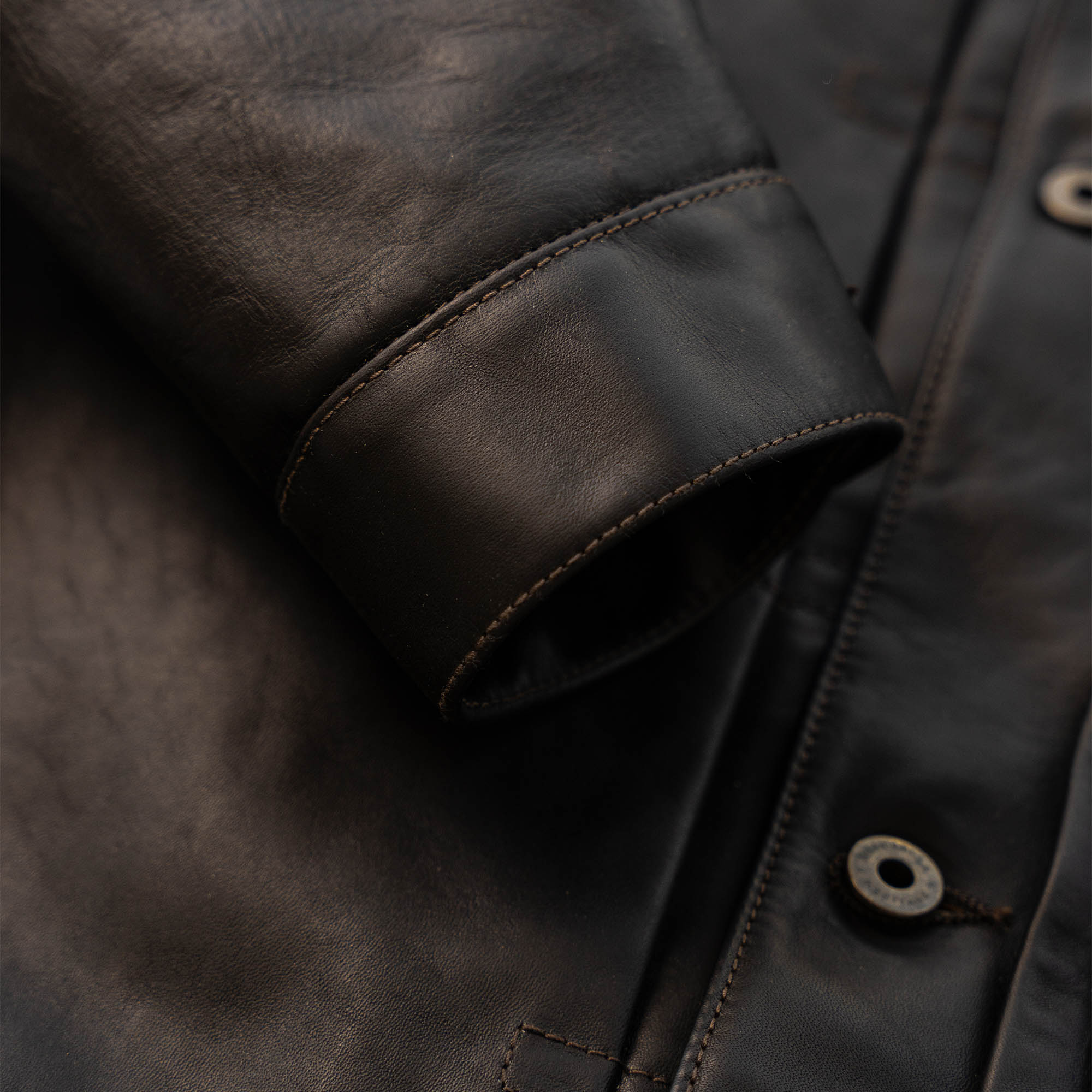"Type I" Black Tea-Core Horsehide Maryam® Leather Jacket (Ltd. Ed. 25 pcs)