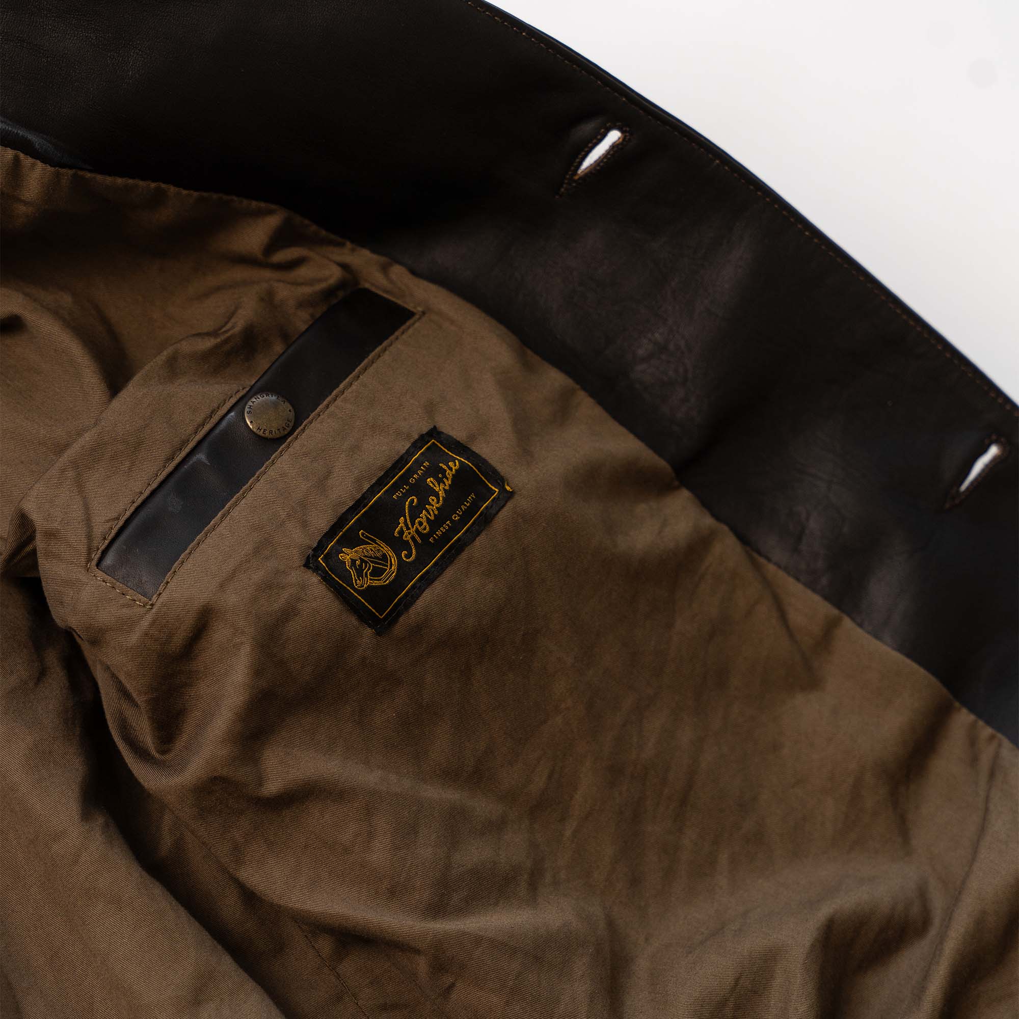 "Type I" Black Tea-Core Horsehide Maryam® Leather Jacket (Ltd. Ed. 25 pcs)