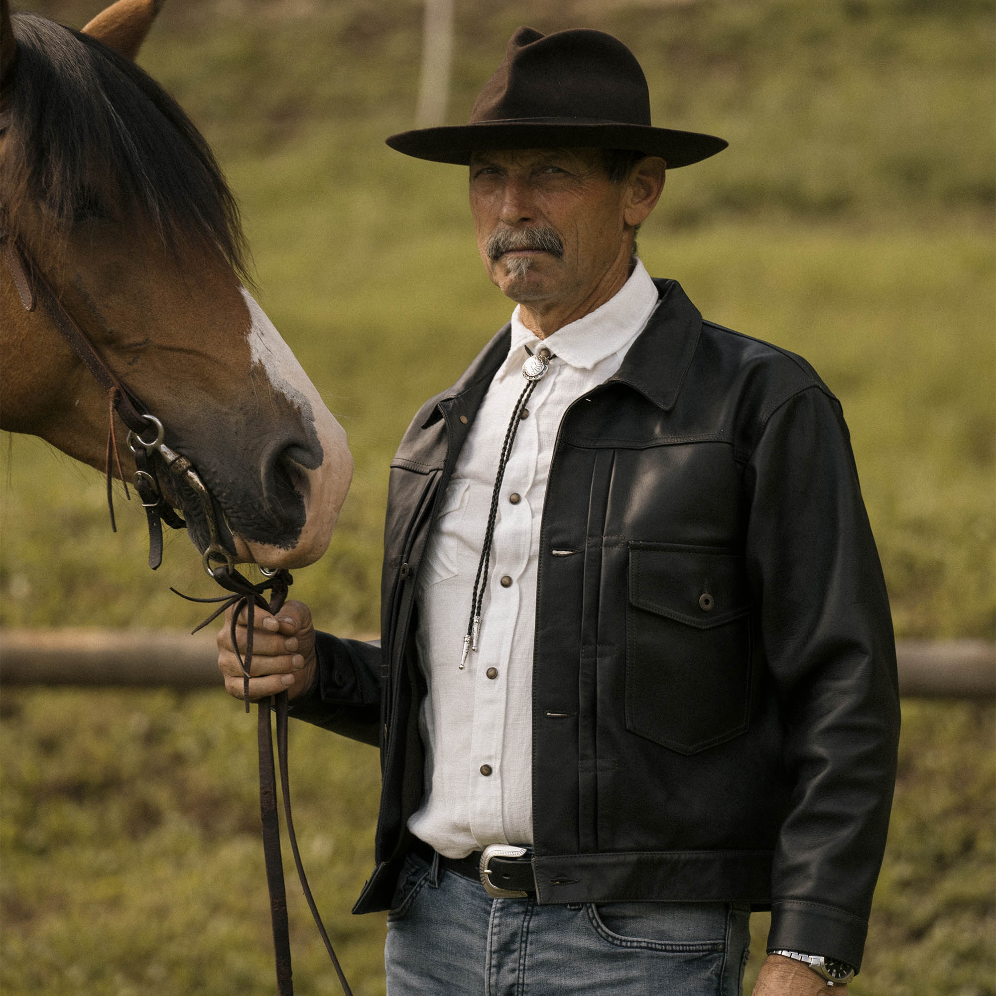 "Type I" Black Tea-Core Horsehide Maryam® Leather Jacket (Ltd. Ed. 25 pcs)