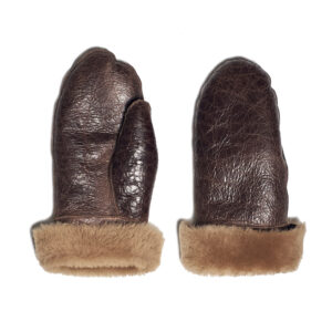 "Muffole" Seal Brown Shearling Gloves