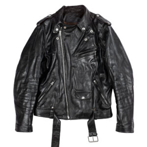 "One For The Road" Black Tea-Core Leather Jacket (by Eat Dust)