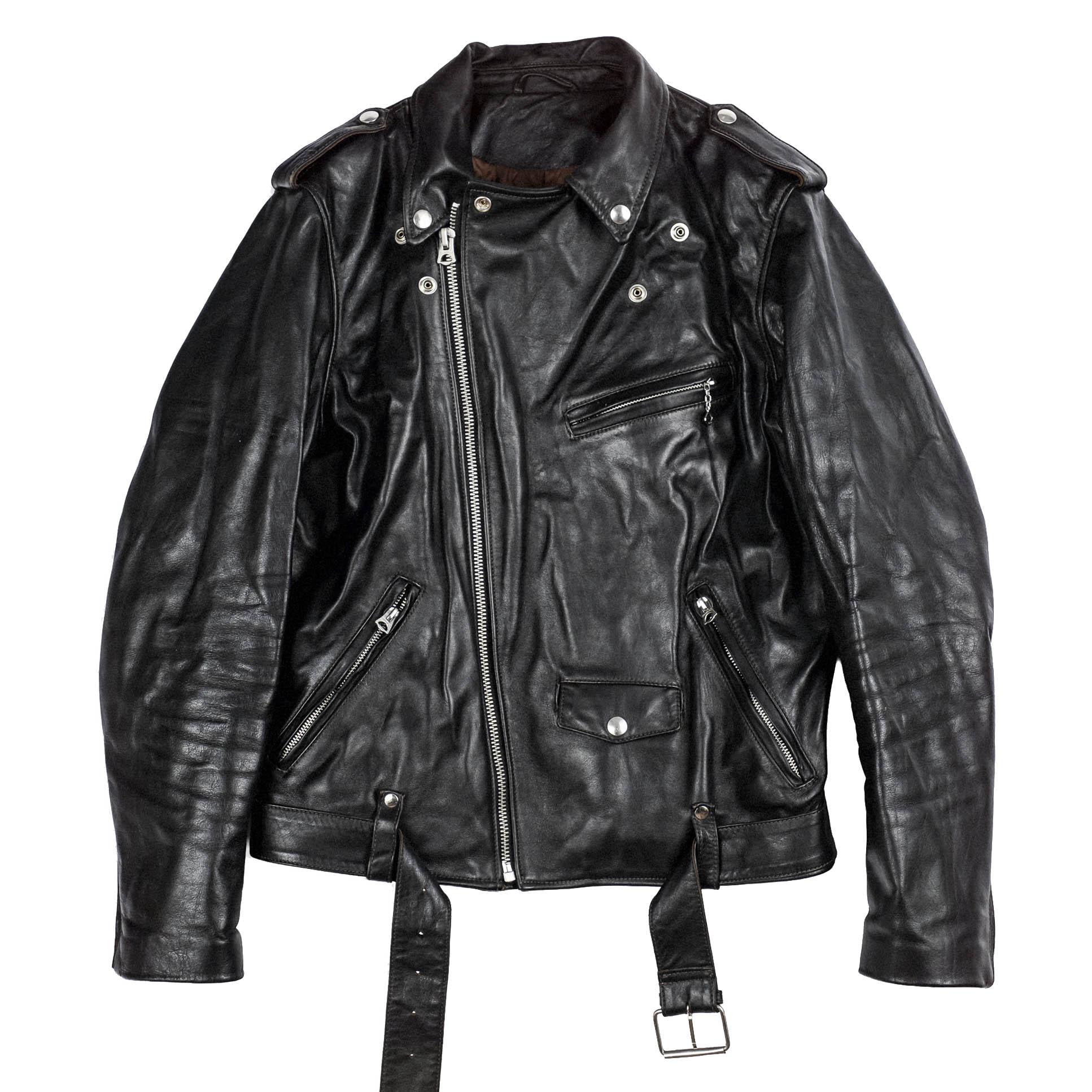 "One For The Road" Black Tea-Core Leather Jacket (by Eat Dust)