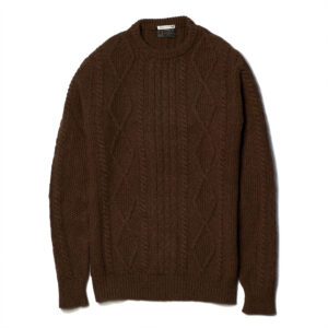 "Steve" Navy Brown Wool Sweater